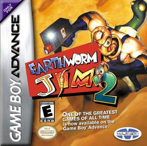 Earthworm Jim box art for GameBoy Advance